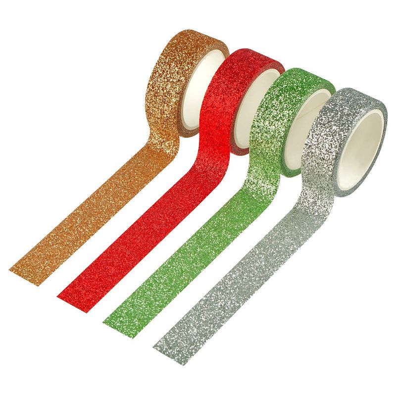 Набор клейких декоративных лент MESHU "Sparkles", 4шт