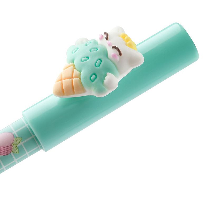 Ручка гелевая стираемая MESHU "Ice cream" синяя, 0,5мм, корпус ассорти, с топпером 
