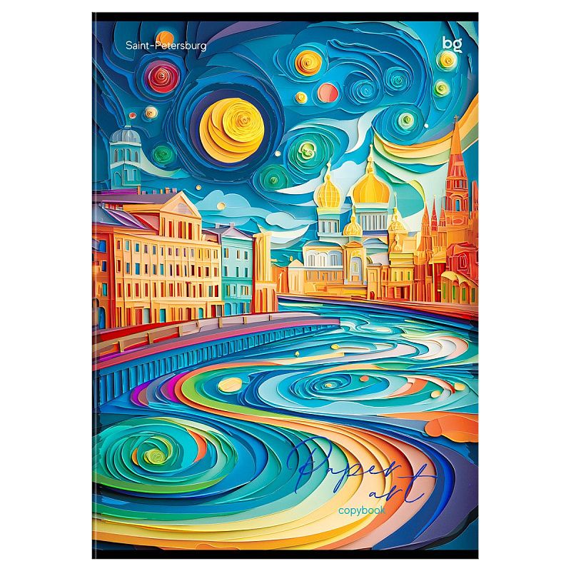 Тетрадь 80л., А4, клетка BG "Paper art", матовая ламинация, выб. лак