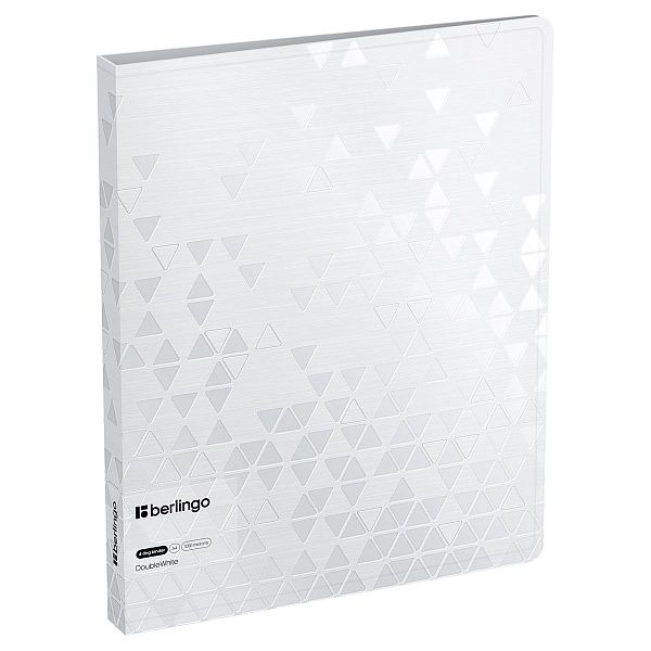Папка на 4 кольцах Berlingo "DoubleWhite", 24мм, 1000мкм, белая, D-кольца, с внутр. карманом