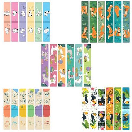 Закладки для книг МАГНИТНЫЕ, "ANIMALS", набор 30 шт., 60x20 мм, BRAUBERG, 113176 