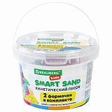 Песок для лепки кинетический BRAUBERG KIDS, синий, 500 г, 2 формочки, ведерко, 665095