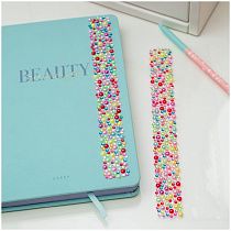 Наклейки акриловые MESHU "Colorful line", 25*7,8см, стразы, 500 наклеек, инд. уп., европодвес