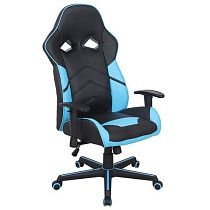 Кресло компьютерное BRABIX "Storm GM-006", регулируемые подлокотники, экокожа, черное/голубое, 532501 Кресло компьютерное BRABIX "Storm GM-006", регулируемые подлокотники, экокожа, черное/голубое, 532501