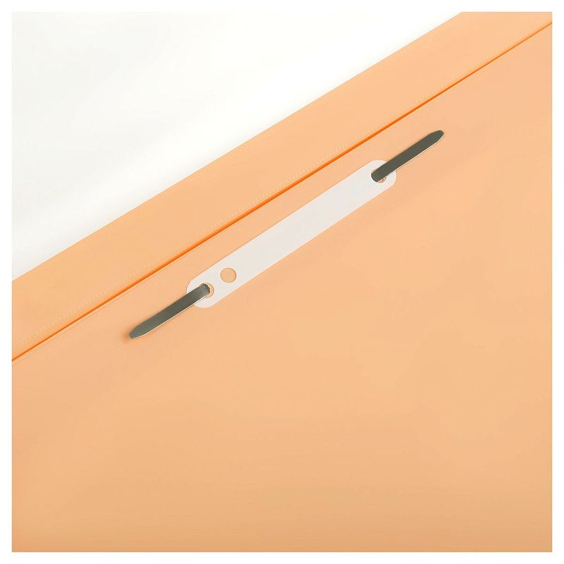 Папка-скоросшиватель пластик. перф. СТАММ "Акцент" А4, 180мкм, персиковая с прозр. верхом 