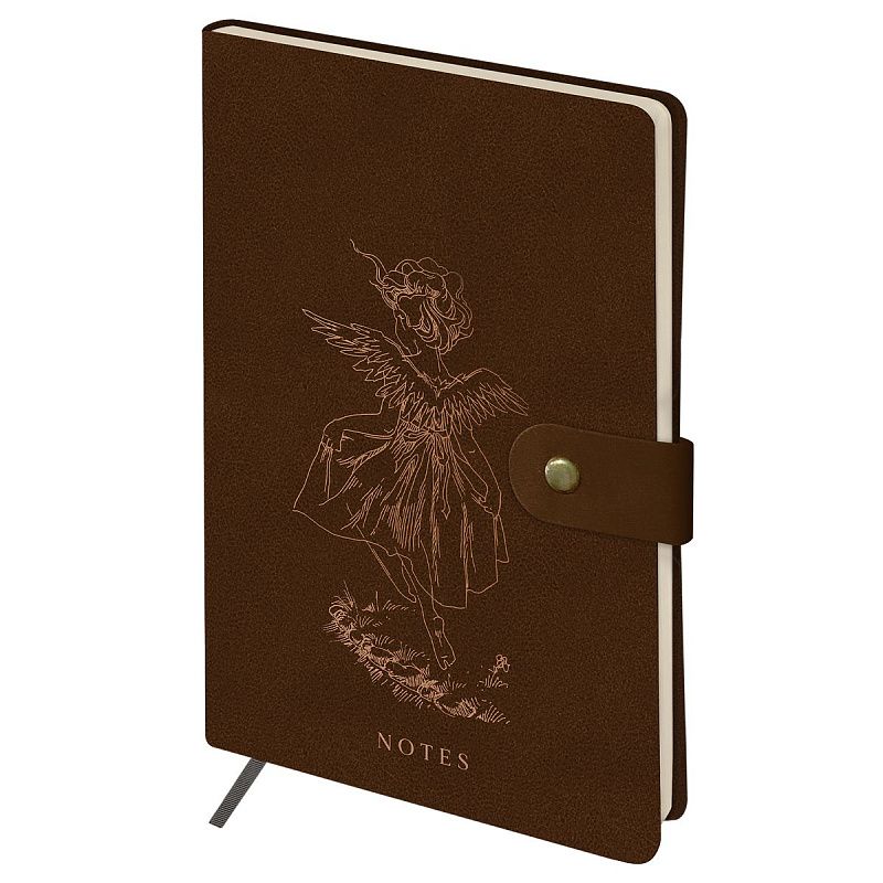 Записная книжка А5 80 л., ЛАЙТ, кожзам, Greenwich Line "Outline. Angel from heaven", с замком, тиснение фольгой, внутренний карман, блок в точку