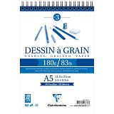 Скетчбук 30л., А5 Clairefontaine "Dessin a grain", на гребне, мелкозернистая, 180г/м2