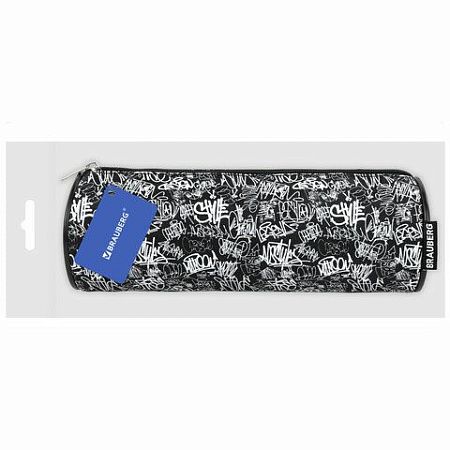 Пенал-косметичка BRAUBERG, Graffiti, черный, 20х7х7см, 272297 