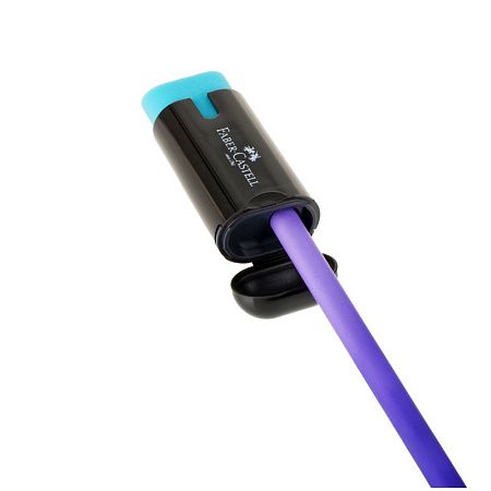 Точилка пластиковая с ластиком Faber-Castell "Combi" 1 отверстие, контейнер, ассорти 