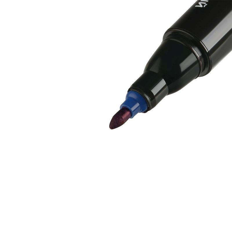 Маркер перманентный OfficeSpace двусторонний, синий, круглый наконечник, 2/4мм 