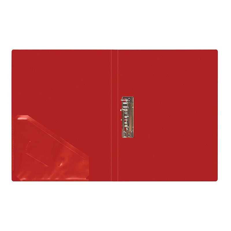 Папка с боковым зажимом СТАММ "Стандарт" А4, 17мм, 700мкм, пластик, красная 