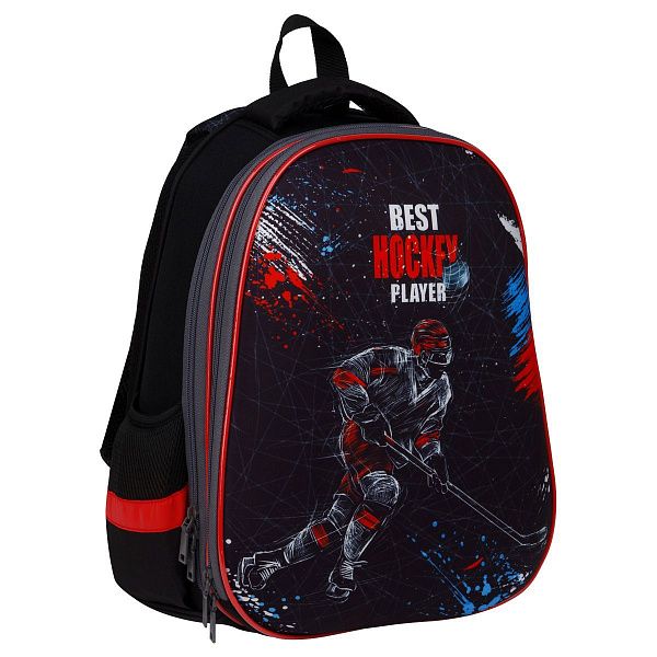 Ранец ArtSpace School Friend "Hockey" 39*30*18см, 2 отделения, 2 кармана, анатомическая спинка