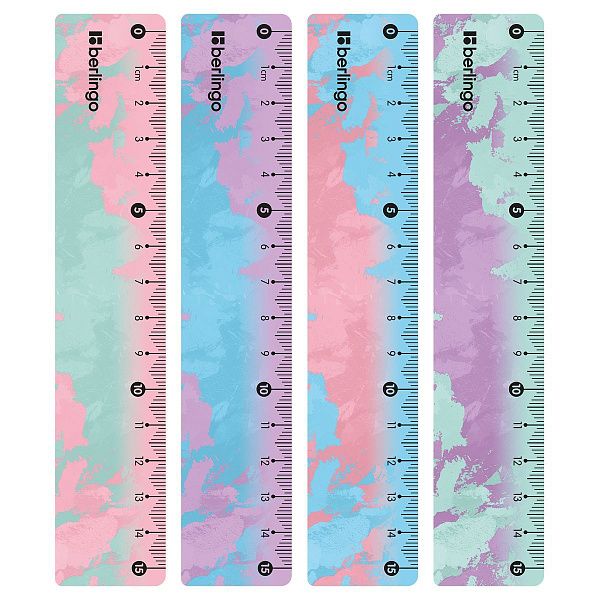 Линейка 15см Berlingo "Haze", пластиковая, ассорти, европодвес