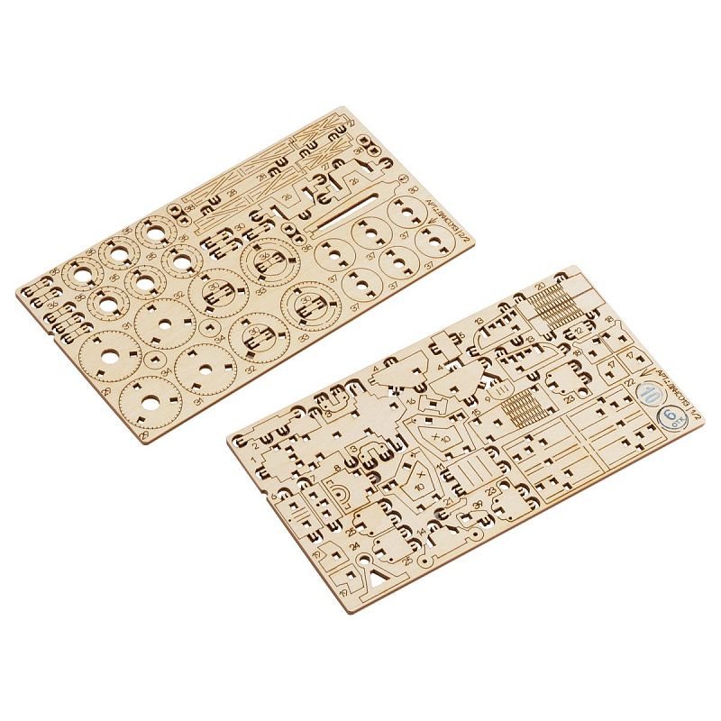 Конструктор деревянный ТРИ СОВЫ "Трактор с телегой", 14,5*4,5*5см, 92 детали, пакет с еврослотом 