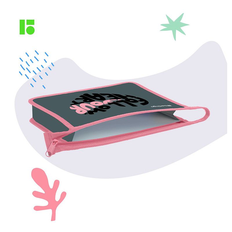 Папка для тетрадей 1 отделение, А5 Berlingo "Follow your heart", 240*205*40мм, пластик, на молнии 