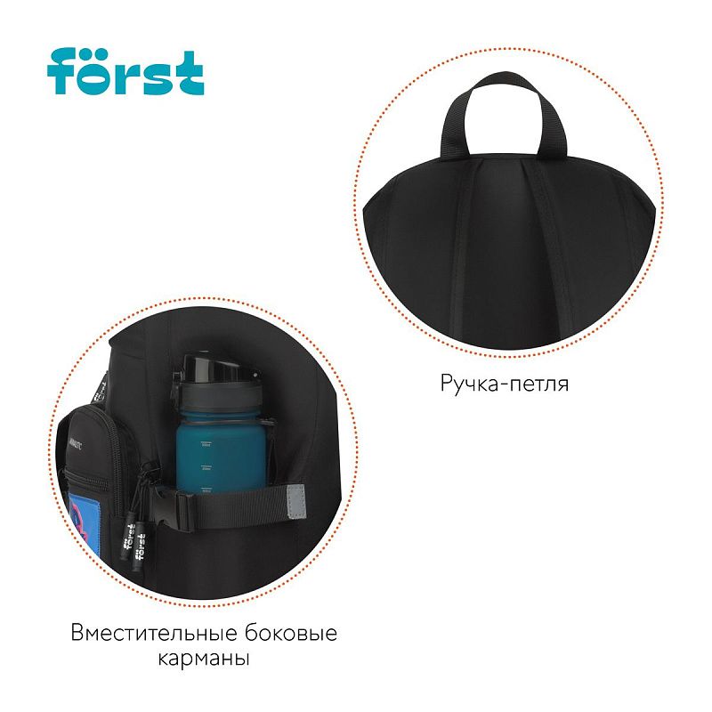 Рюкзак Först F-Teens "Anime girl" 40*28*15см, 1 отделение, 7 карманов, уплотненная спинка 