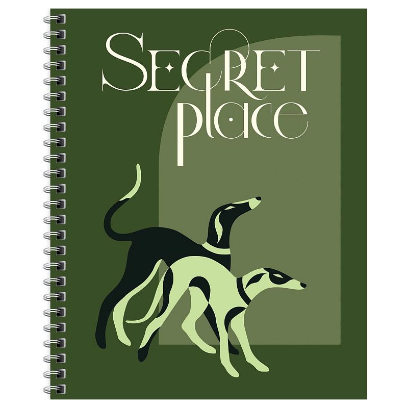 Тетрадь 96л., А5, клетка на гребне BG "Secret place", матовая ламинация, выб. лак, твердая обложка