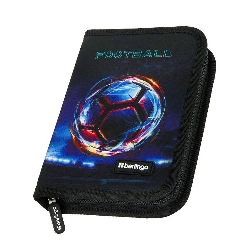 Пенал 1 отделение, 200*140*40 Berlingo "Cyber Football", дополнительная откидная секция, полиэстер