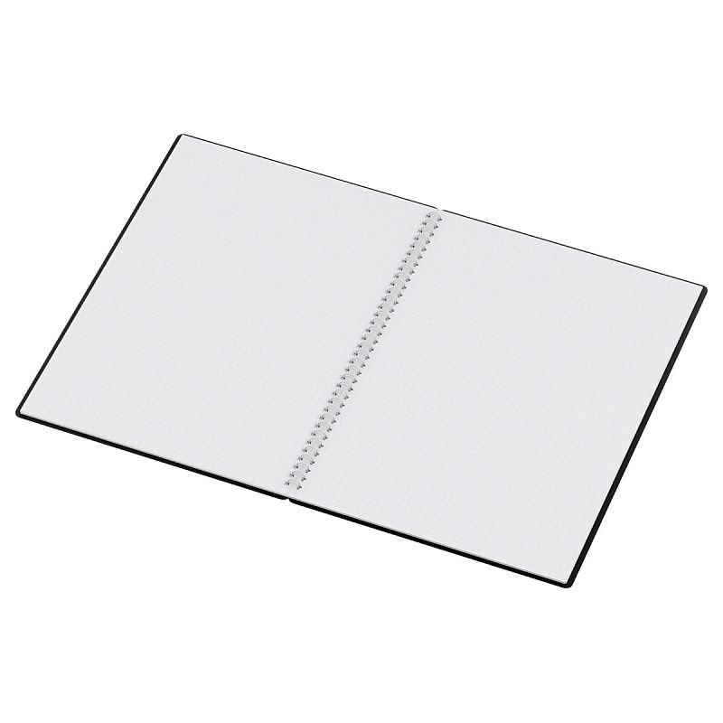 Тетрадь 80л., А4 клетка на гребне BG "Base", пластиковая обложка, черный