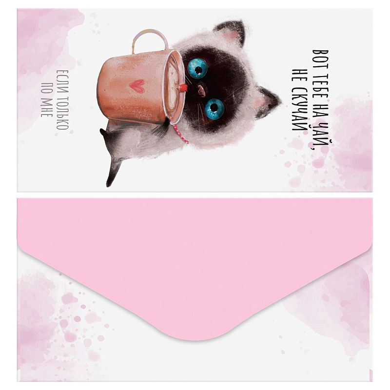 Конверт для денег MESHU "Cute kittens" 85*164мм, матовая ламинация, 5 дизайнов