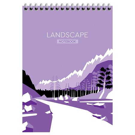 Блокнот А5 80л. на гребне BG "Landscape", твердая подложка