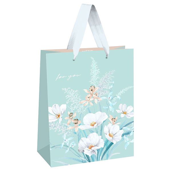 Пакет подарочный 11*14*6,5см MESHU "Bouquets", матовая ламинация