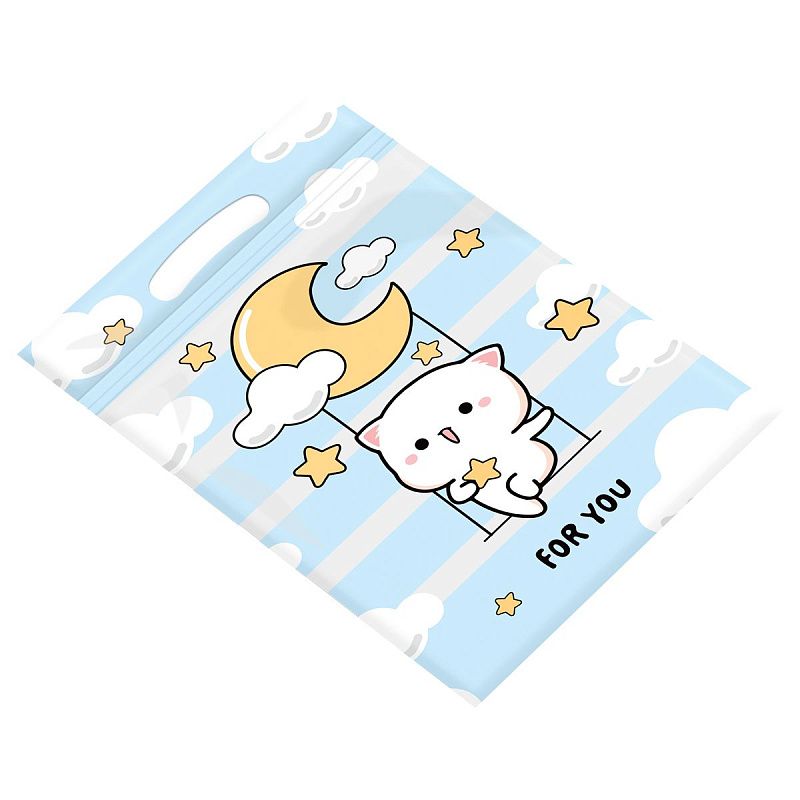 Набор подарочных пакетов 15*22 см, зип-лок, MESHU "Cloud cat", 35шт.
