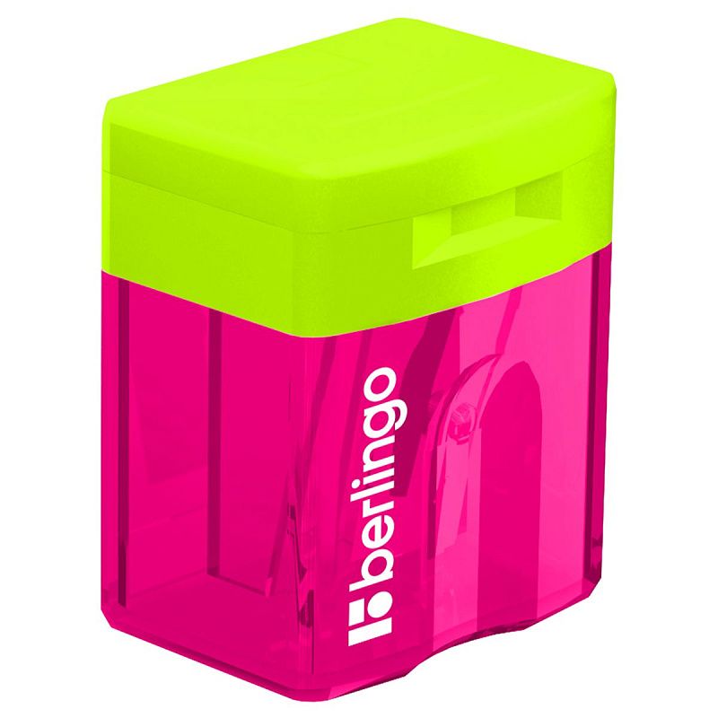 Точилка пластиковая Berlingo "Fuze" 1 отверстие, контейнер, ассорти 