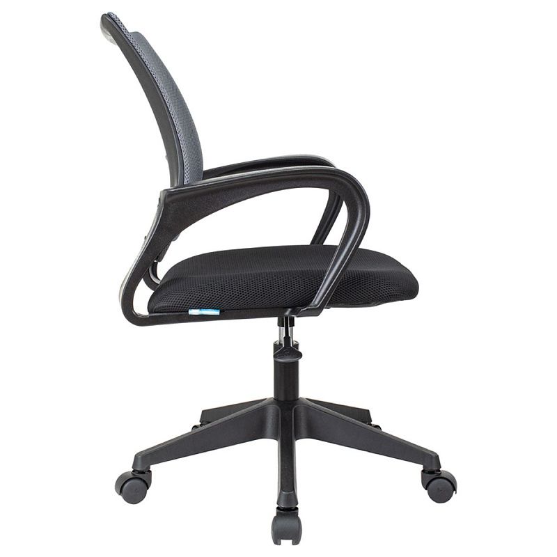 Кресло оператора Helmi HL-M95 R (695) "Airy", спинка сетка серая/сиденье ткань TW черная, пиастра