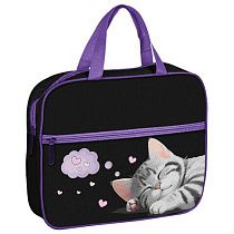 Папка на молнии с ручками BRAUBERG А4, 1 отделение, карман на молнии, 80 мм, Sleeping kitten, 273309 Папка на молнии с ручками BRAUBERG А4, 1 отделение, карман на молнии, 80 мм, Sleeping kitten, 273309