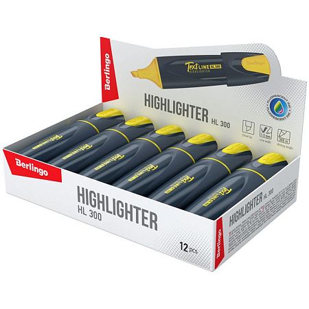 Текстовыделитель Berlingo "Textline HL300" желтый, 1-5мм 