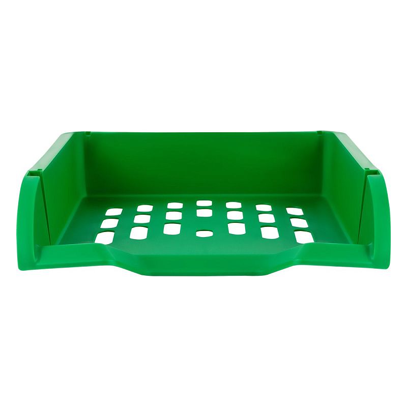 Лоток для бумаг горизонтальный СТАММ "Лидер", зеленый