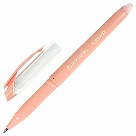 Ручка стираемая гелевая с грипом BRAUBERG X-ERASE PASTEL, СИНЯЯ, узел 0,7 мм, линия 0,35 мм, 143953 