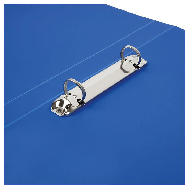 Папка на 2 кольцах СТАММ А4, 25мм, 500мкм, пластик, синяя 