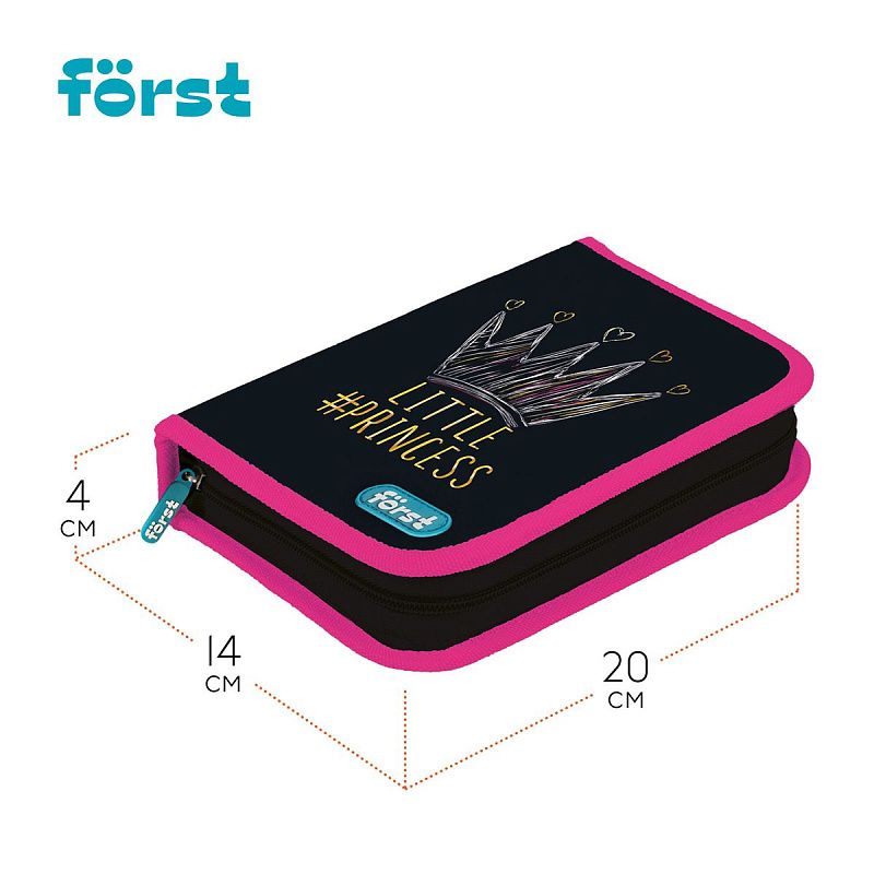 Пенал 1 отделение, 200*140*40 Först "Lovely", дополнительная откидная секция, полиэстер 