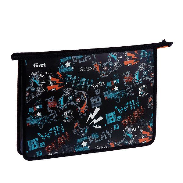 Папка для тетрадей 1 отделение, А4 Först "Flawless Victory" , 340*245*40 мм, пластик, на молнии