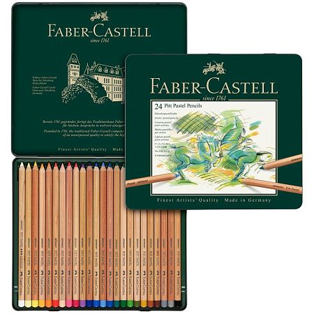 Пастельные карандаши Faber-Castell "Pitt Pastel", 24цв., метал. коробка