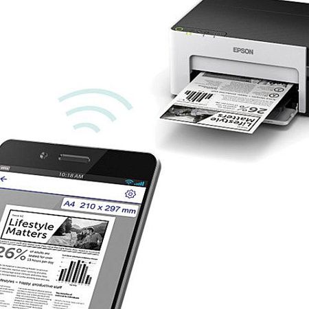 Принтер струйный монохромный EPSON M1120 А4, 32 стр./мин, 1440x720, Wi-Fi, СНПЧ, C11CG96405 