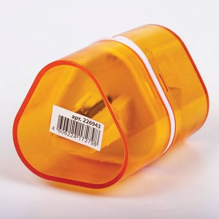Точилка BRAUBERG "Case", 3 отверстия для чернографитных и цветных карандашей (в том числе утолщенных), с контейнером, ассорти, 226943 