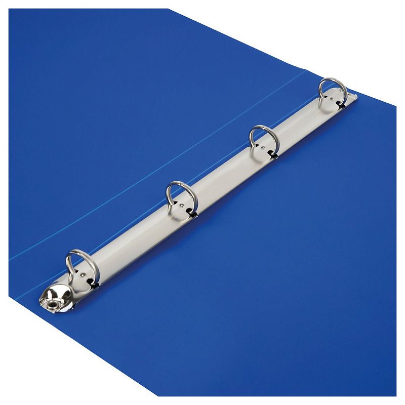 Папка на 4 кольцах СТАММ А4, 25мм, 500мкм, пластик, синяя 