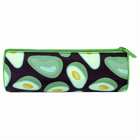 Пенал-тубус BRAUBERG, с эффектом SOFT TOUCH, полиэстер, "Black Avocado", 22х8 см, 270061 