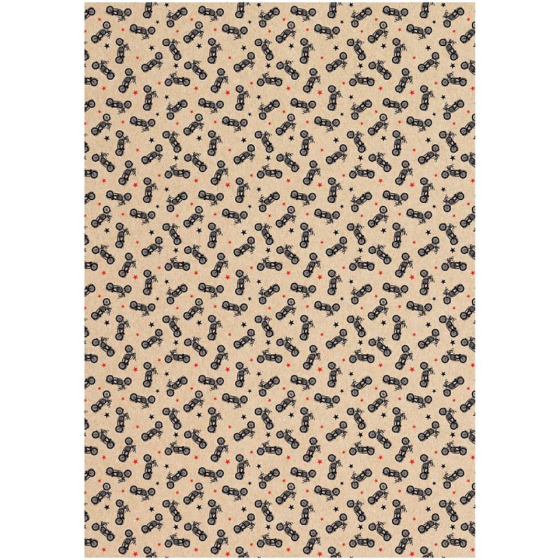 Упаковочная бумага крафт 70*100см, MESHU "Мужская территория", 70г/м2, ассорти 5 дизайнов