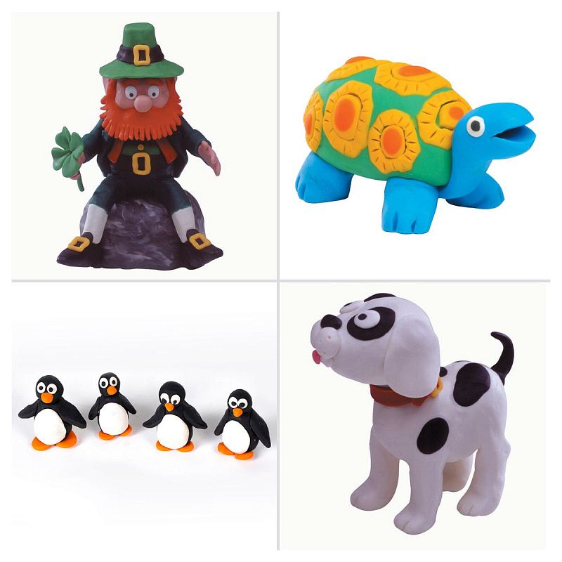 Пластилин JOVI "Super Kit", 03 цвета, 150г, растительный, 6 формочек, 1 скалка, картонная упаковка