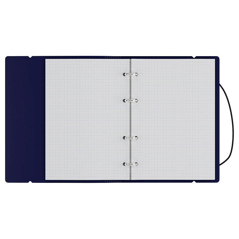 Тетрадь на кольцах А5, 120л., BG "Base", пластиковая обложка, синий, с резинкой