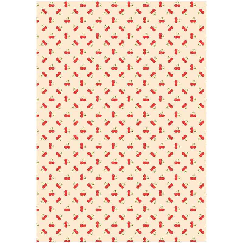 Упаковочная бумага глянц. 70*100см, MESHU "Вишенки", 80г/м2