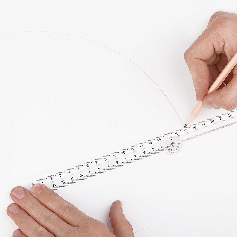 Линейка раскладная 15-30см СТАММ, пластиковая, прозрачная, европодвес 