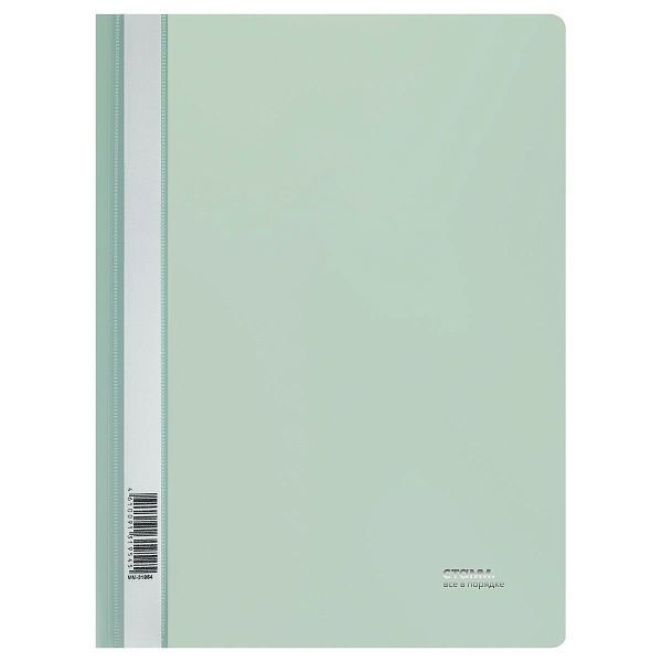 Папка-скоросшиватель пластик. СТАММ "Акцент" А4, 180мкм, эвкалиптовая с прозр. верхом