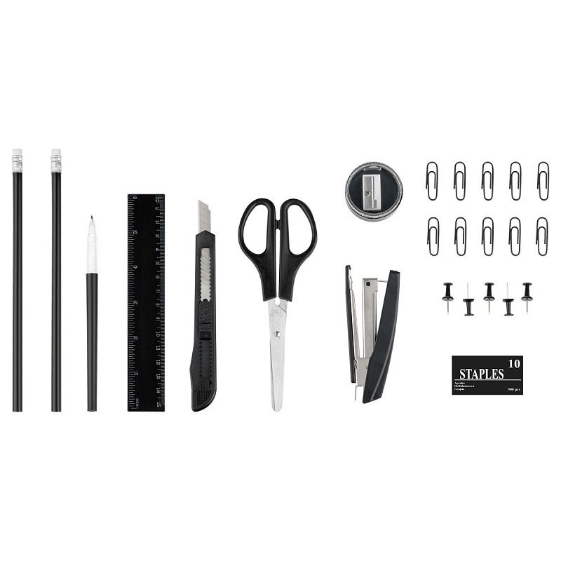 Настольный органайзер OfficeSpace "Минидеск", 11 предметов, вращающийся, черный