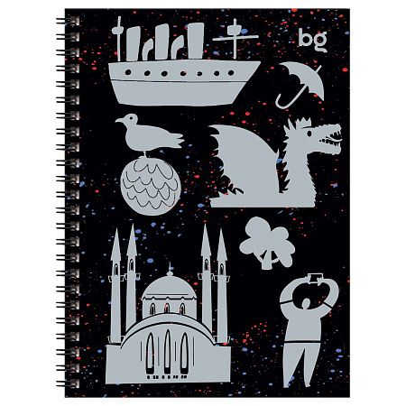 Записная книжка А6 96л., на гребне BG "Экспонат", глянцевая ламинация, твердая обложка