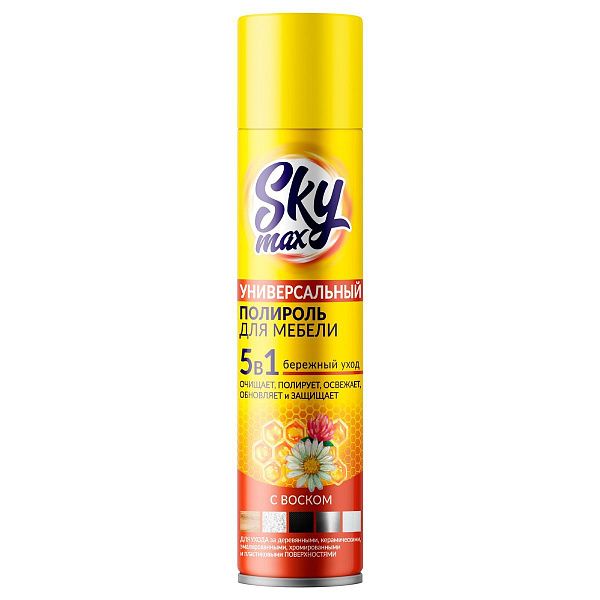 Полироль для мебели Sky Max, с воском, 300мл 